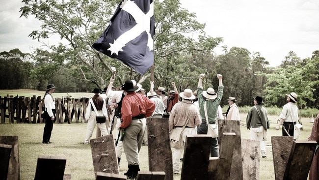 A re-enactment of the Eureka Stockade at Gledswood Homestead. Picture: Scott Mills