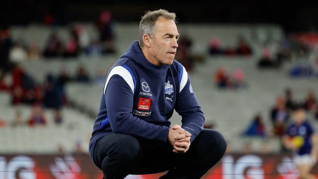 MELBOURNE, AUSTRALIA - JUNE 22: Alastair Clarkson, Senior Coach of the Kangaroos is seen before the 2024 AFL Round 15 match between the Melbourne Demons and the North Melbourne Kangaroos at The Melbourne Cricket Ground on June 22, 2024 in Melbourne, Australia. (Photo by Dylan Burns/AFL Photos via Getty Images)