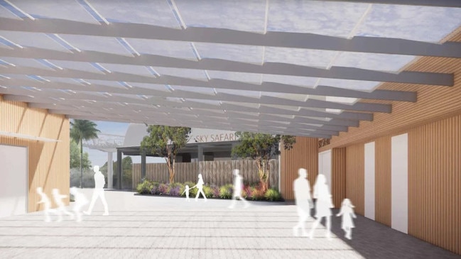 An artist's impression of the revised plan for one of the new cable car stations that will have extended roof covering. Picture: Supplied
