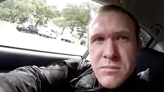 The chilling self-image now familiar around the world of alleged New Zealand mass murderer Brenton Tarrant in Christchurch last Friday.