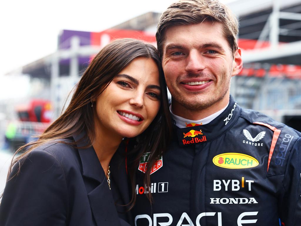 SAO PAULO, BRAZIL - NOVEMBER 03: Race winner Max Verstappen of the Netherlands and Oracle Red Bull Racing and Kelly Piquet pose for a photo after the F1 Grand Prix of Brazil at Autodromo Jose Carlos Pace on November 03, 2024 in Sao Paulo, Brazil. (Photo by Mark Thompson/Getty Images)