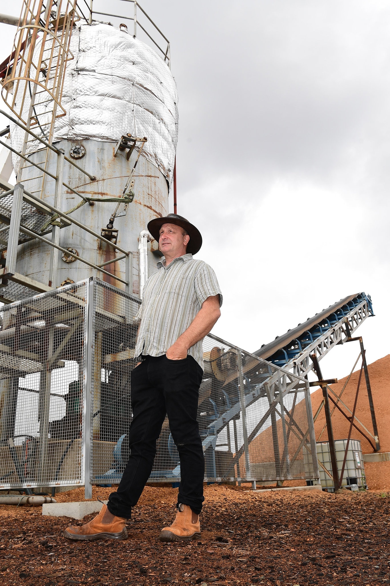 Essential Queenslands Ray Mountfort at the Isis Central manufacturing plant. Picture: Mike Knott