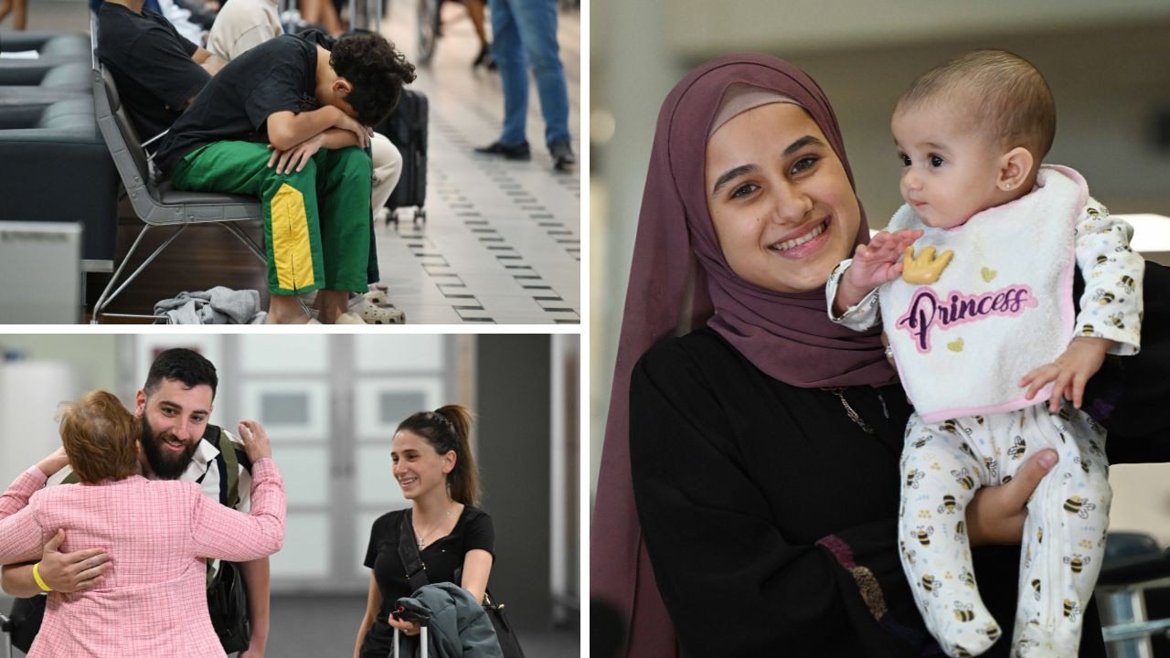 ‘Bombs at the airport’: Tears after Qld families’ last-ditch Lebanon evacuation