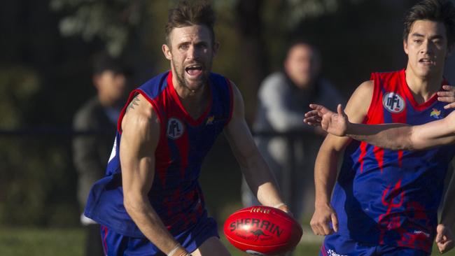 Mernda co-captain Josh Delaney in action. Picture: Richard Serong