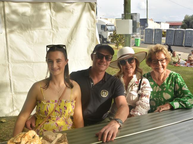 (From left) Daisy, Jake, Erica and Dawn at the Queensland Country Bank Food &amp; Wine Fiesta during Stanthorpe's Apple and Grape Harvest Festival on Saturday, March 2, 2024. Photo: Jessica Klein