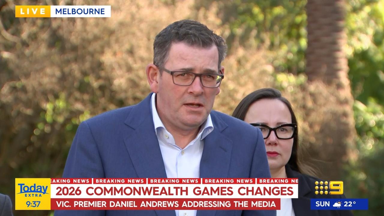 Daniel Andrews at today’s press conference. Picture: Today/Channel 9