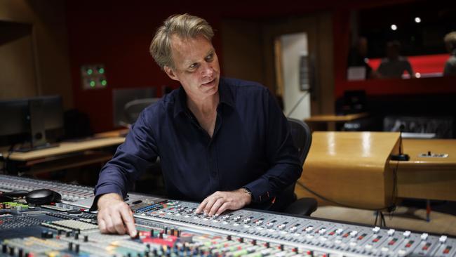 Record producer Giles Martin in the control room of Studio 1 at Abbey Road Studios, London. Picture: Jamie Lorriman