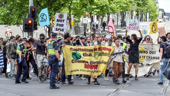 It remains unclear whether anti-mining protesters who campaigned last week will also be at the Melbourne Cup Parade. Picture: Jake Nowakowski