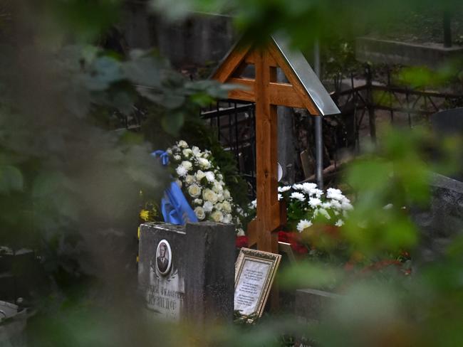 The grave of Wagner chief Yevgeny Prigozhin, who was killed in a private jet crash in the Tver region. Picture: AFP