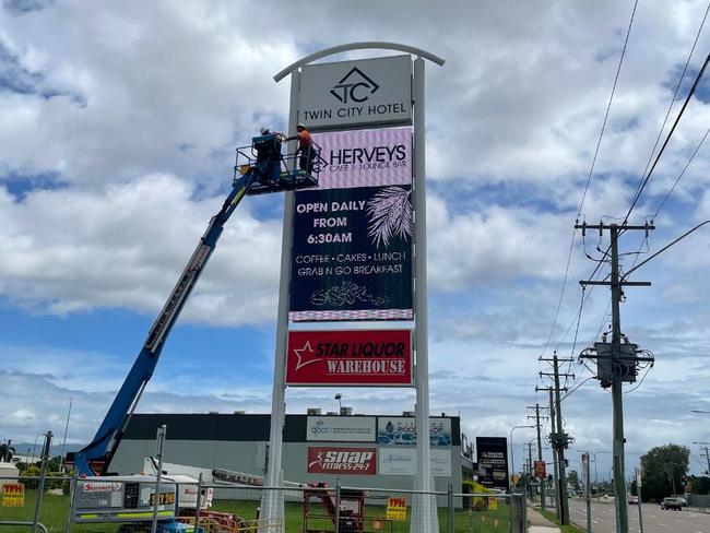 New signage appears for Twin City Hotel. Picture: Supplied.