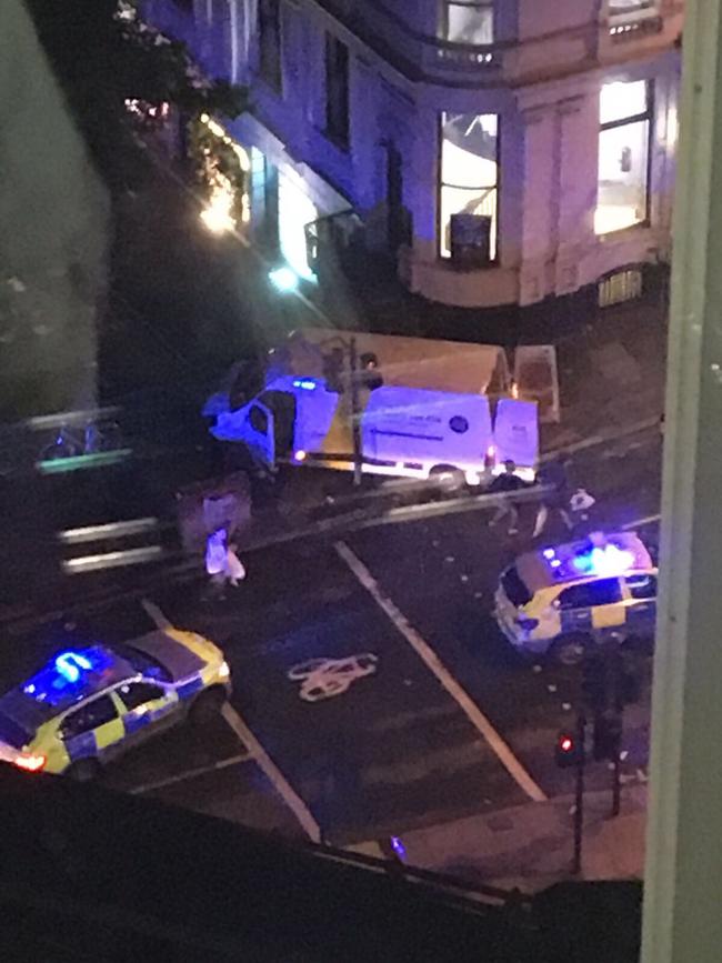 London Bridge Terrorist attack where reports of a car driving into a group of people have emerged. Picture: Twitter/ Amichai Stein‏