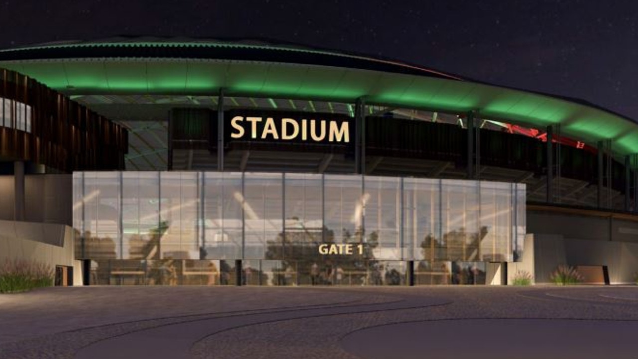 Macquarie Point Stadium at night. Picture supplied
