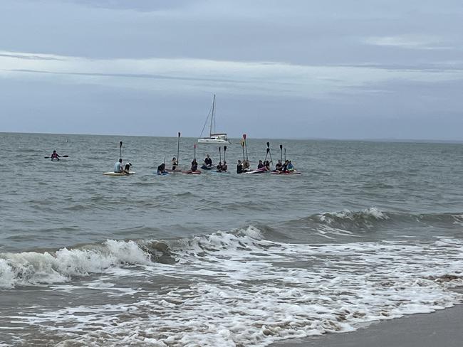 A paddle out held in the waters off Torquay beach in memory of Tash Raven.