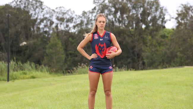 Maddy Doherty suffered a major concussion in June 2023 while playing QFAW for the Surfers Paradise Demons, she is still having ongoing issues eight months later. Maddy has now retired from playing. Picture Glenn Hampson