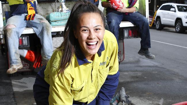 Justine Mules works as a labourer for the Adelaide City Council. Picture Sarah Reed