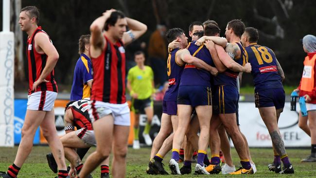 Vermont celebrates after its grand final win at Bayswater Oval last year Picture: James Ross