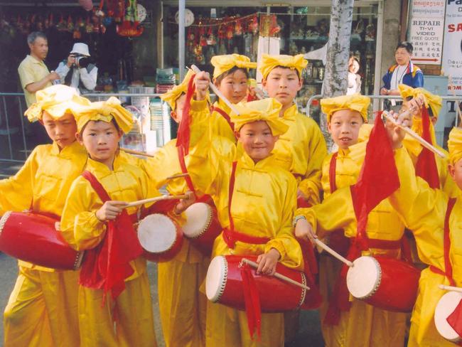 Drummers take part in the Cabramatta Moon Festival.