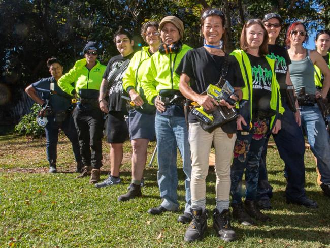 Women in trades: Breaking the Barrier Program participants in Lismore headed by Penny Petridis.