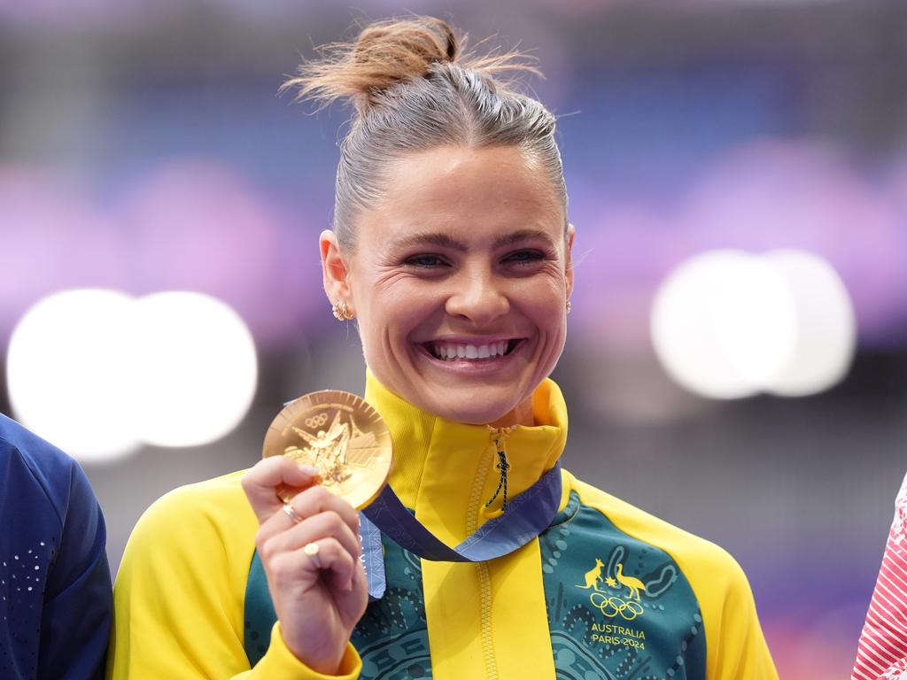 Gold medallist Australian pole vaulter Nina Kennedy. Picture: AAP Image/Dean Lewins