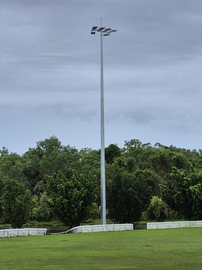 Damage and flooding at North Shore Oval in Burdell, home of the Northern Beaches Suns, in February 2025. Pictures: Supplied