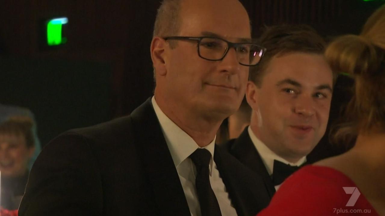 Kochie looks on as Stefanovic roasts him. Picture: Channel 7