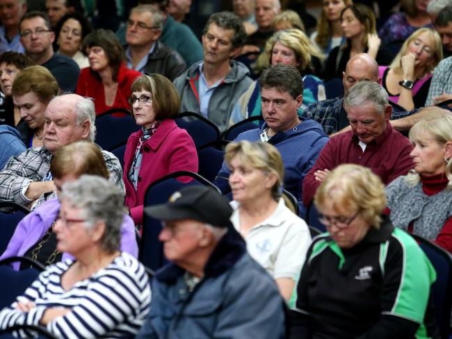 Residents at a community meeting in Oakey, Queensland. Picture: Tara Croser.