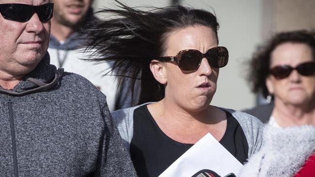 Melissa Oates arrives at the Hobart Magistrates Court.