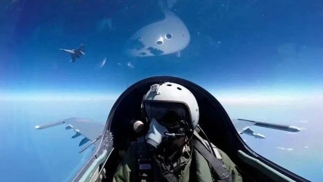 Chinese planes under the Eastern Theatre Command of the People's Liberation Army (PLA) during a combat readiness patrol. Picture: Eastern Theatre Command/Handout via Reuters.