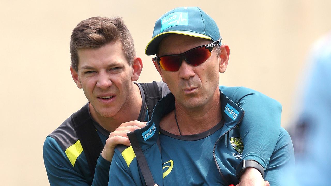 Captain Tim Paine and coach Justin Langer.