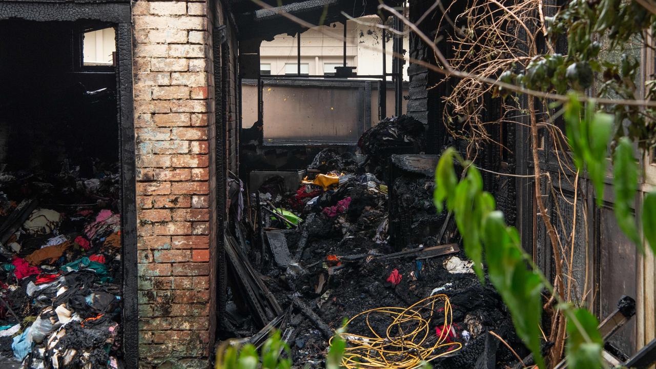 Damage from the fatal house fire in Upper Skene St in Newtown last year. Picture: Brad Fleet