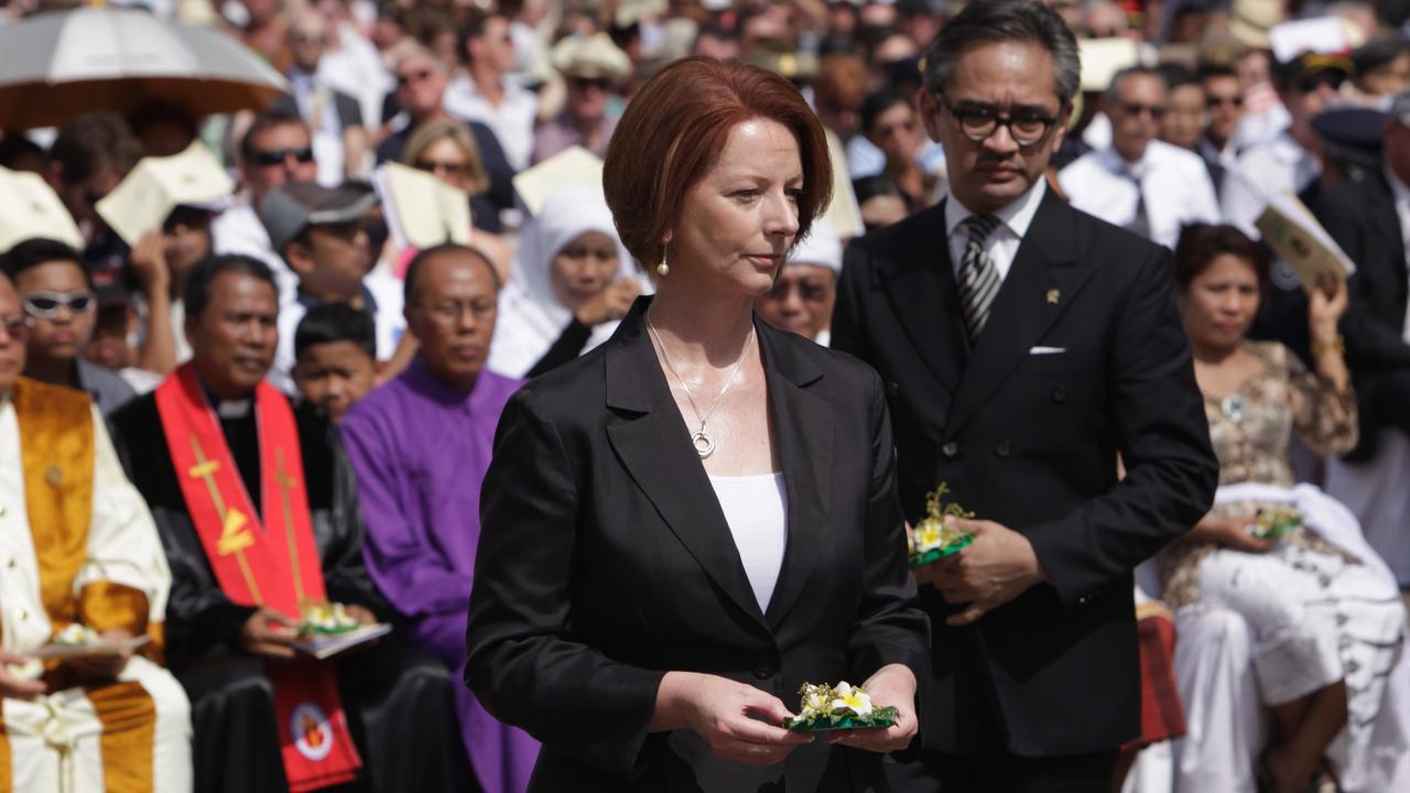 Then-Prime Minister Julia Gillard commemorates a decade since the Bali bombings on this day in 2012.