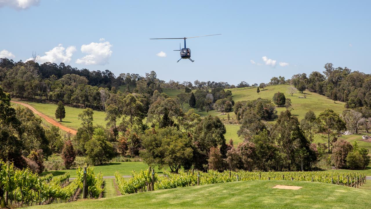 A helicopter flying into Ocean View Estates.