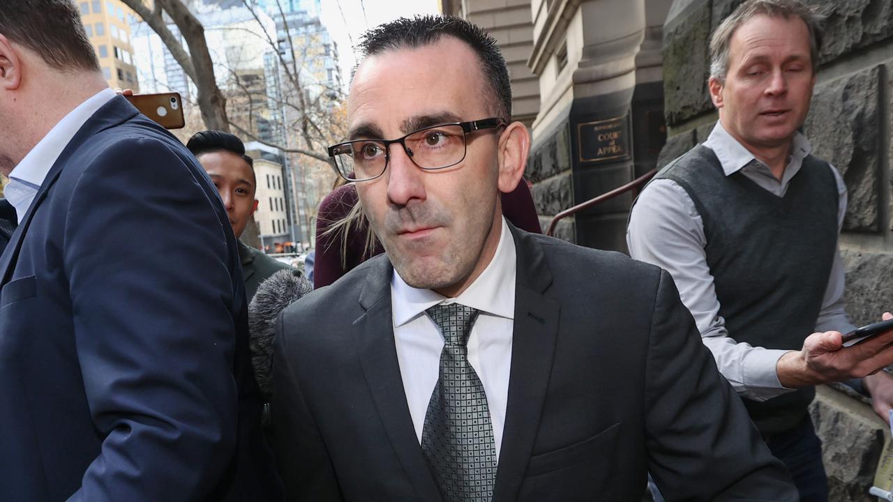 Jason Roberts leaves the Supreme Court after being acquitted of the murders of police officers Sergeant Gary Silk and Senior Constable Rodney Miller. Picture: David Caird