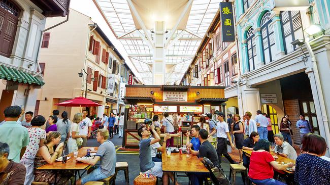 A welcome meal at a Singapore Hawker centre.