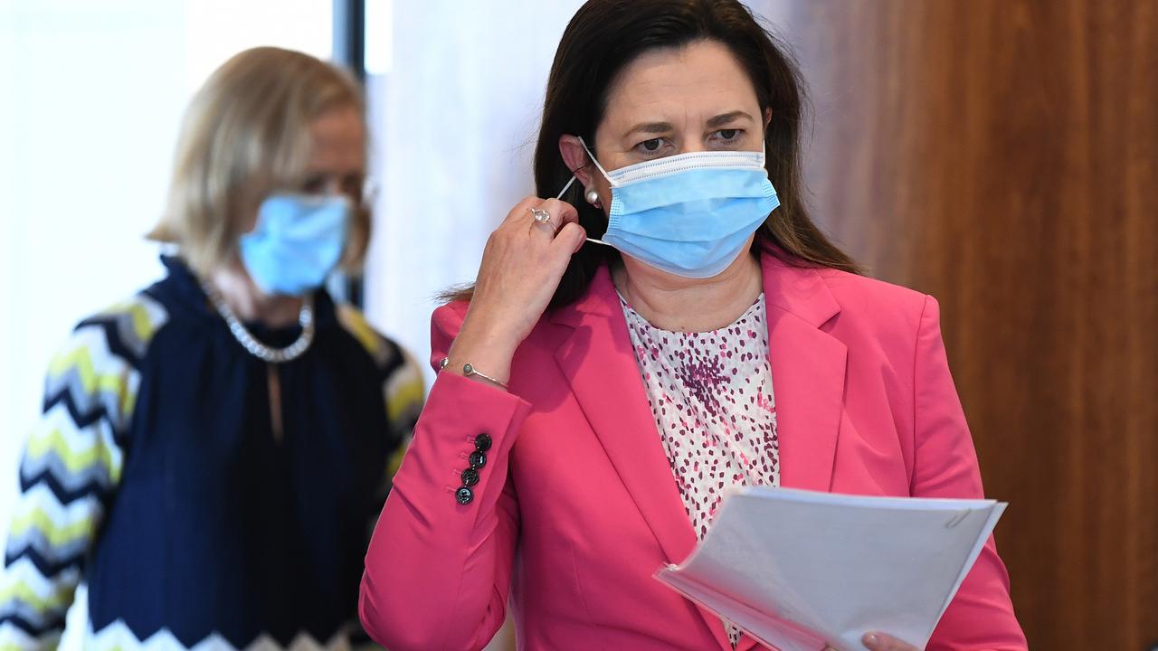 Annastacia Palaszczuk and Jeannette Young. Picture: Dan Peled/NCA NewsWire