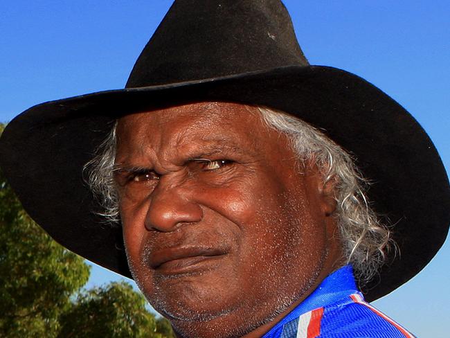 Michael Williams who opposes the radioactive waste dump proposal is an Aboriginal Elder, Traditional Owner and former Muckaty Station stockman at the turn-off to Muckaty on the Stuart Highway 120kms north of Tennant Creek...Picture: Phil Williams