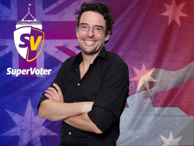 Joe Hildebrand. It’s not an election day without a democracy sausage. And now one lucky punter not only has the chance to be crowned Australia’s SuperVoter but the winner of the inaugural SuperVoter Golden Sausage trophy. Picture: News Corp Australia