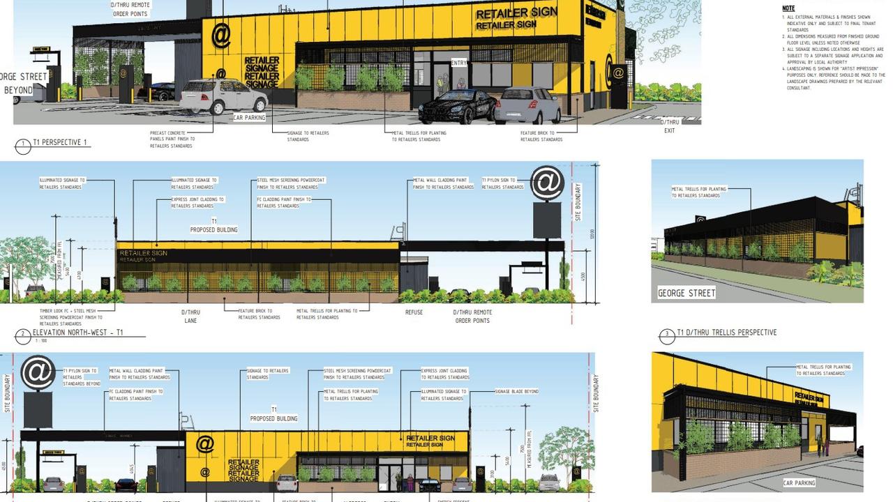 Approved plans for the Guzman y Gomez drive-thru by Verve Building Design.