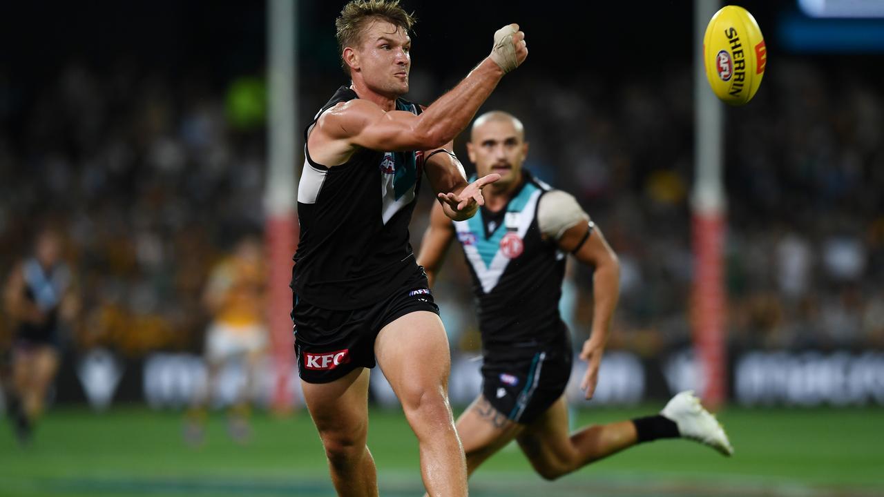 Reigning Brownlow Medal winner Ollie Wines has not been at his damaging best for Port Adelaide. Picture: Getty Images