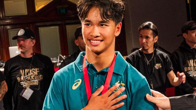 Jeffrey Dunne, a 16yo from northern NSW, who will be representing Australia in breakdancing at the Paris Olympics