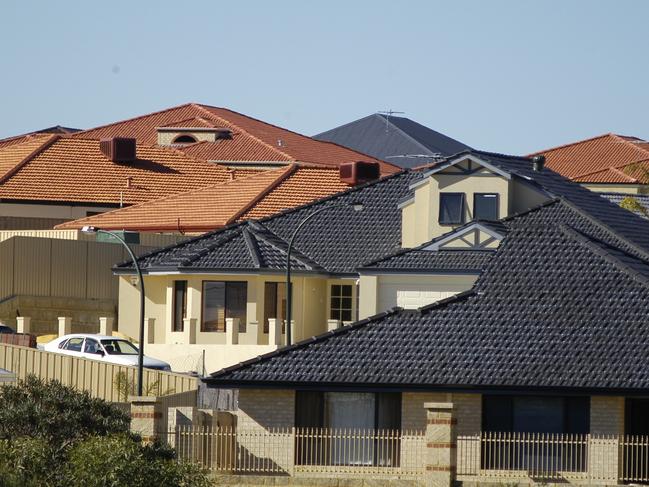 19/07/2004: Suburban snap shot New houses rooftops at Landsdale for Mermione Stott.