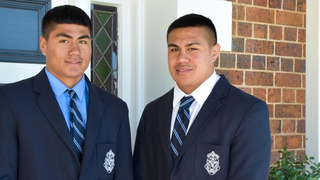 Western Mustangs brothers De La Salle and Xavier Va’a. Photo: The Courier Mail