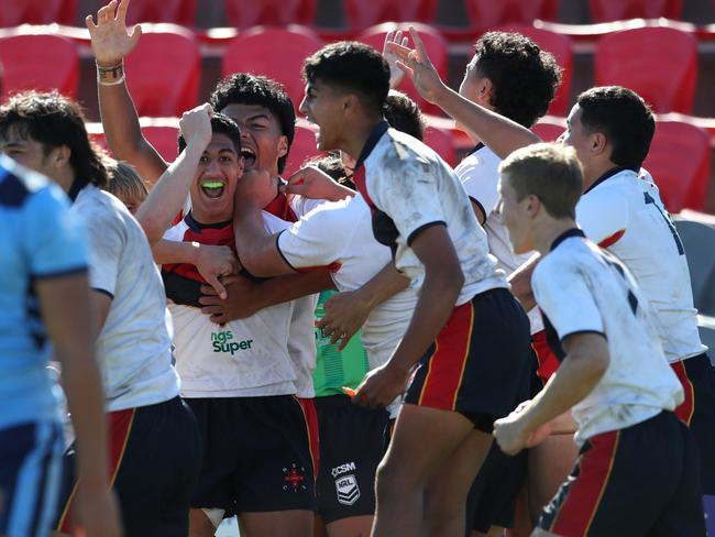 NSW Combined Independent Schools won the 15-Years boys final against NSW Combined High Schools in Redcliffe last year. Picture: Zak Simmonds