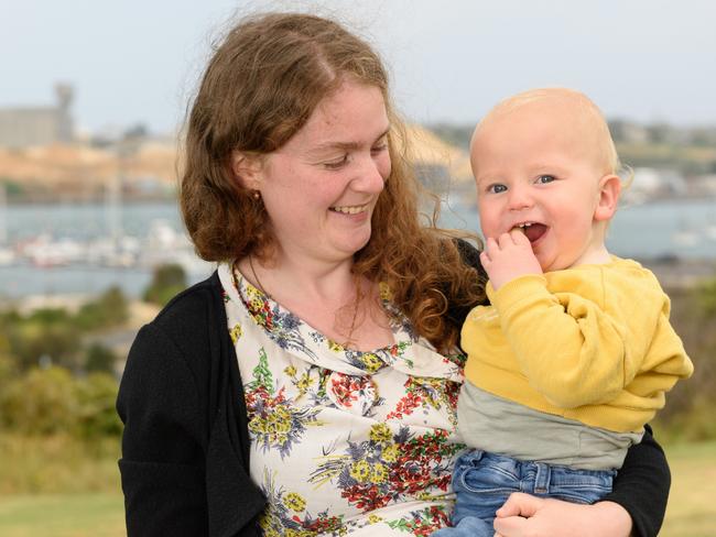 Rural GP trainee Dr Britt Butten had to return to work just four months after the birth of son Vincent because she did not have access to paid parental leave. If she'd stayed in the hospital system she would have been paid to have her baby. Picture Ernesto Arriagada/AMA Victoria