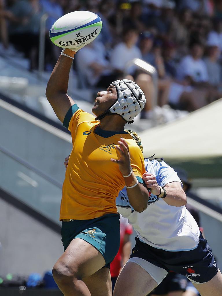 Action from the Australian U16s v NSW Waratahs U17s match