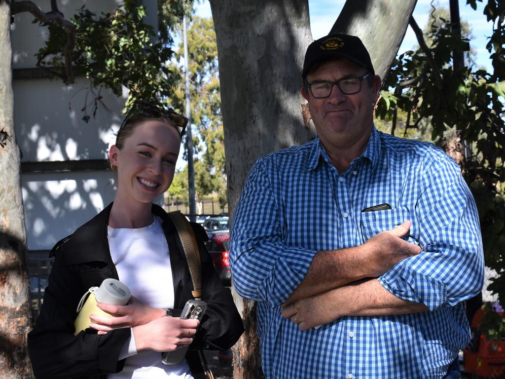 Ella Thompson and Rod Morris from Goondiwindi at the Queensland Country Rugby Union Championships in Rockhampton, July 1, 2023.