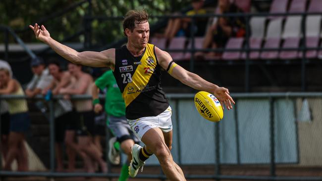 Brodie Filo playing for the Nightcliff Tigers in the 2024-25 NTFL season. Picture: Celina Whan / AFLNT Media