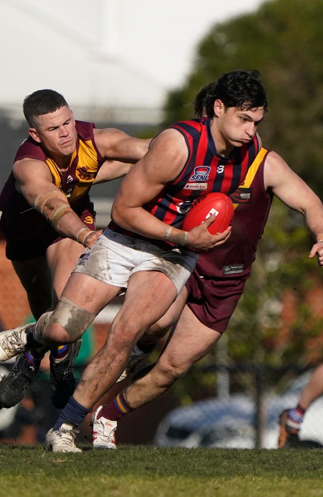 Murrumbeena put a stack of time into star Panther Rob Amendola. Picture: Valeriu Campan