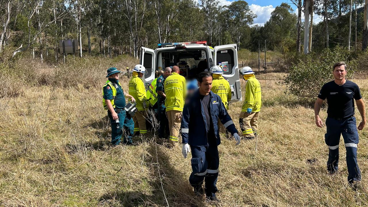 Two rescue choppers were tasked to two separate incidents on Sunday afternoon involving two separate motorbike riders. Picture: RACQ LifeFlight Rescue