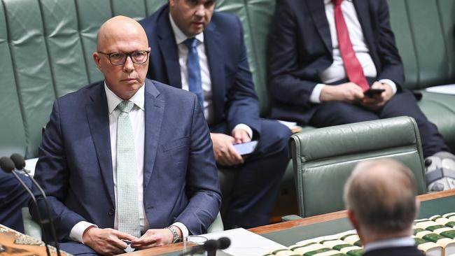 Opposition Leader Peter Dutton says the Albanese government budget had the wrong focus. Picture: NCA NewsWire / Martin Ollman